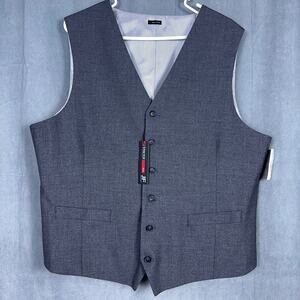 New J. Ferrar Slim Men's XL Charcoal Gray Suit Vest Wedding Homecoming Prom